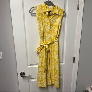 Ann Taylor Yellow Floral Sleeveless Dress